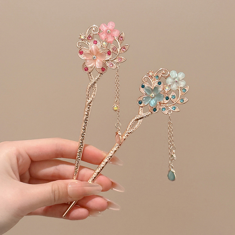 Nuevo estilo chino flor flange pinzas de cabello de mujer sensación de alto nivel detrás de la cabeza pinzas de cabello tocado antiguo vestido chino pinzas de cabello accesorios