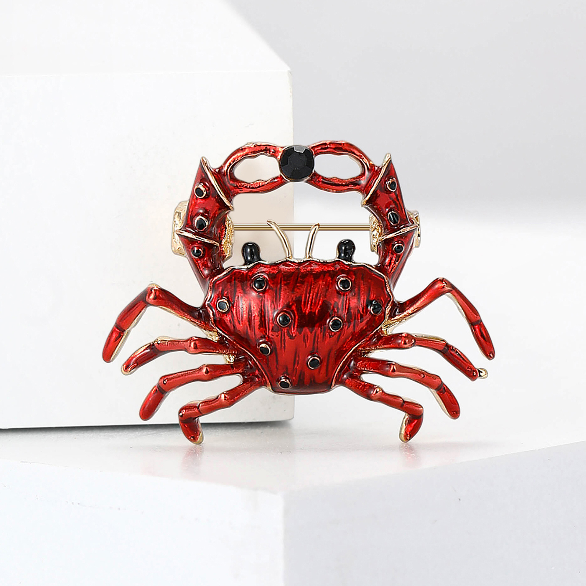 8g Weight Lady Korean Style Pin Crab Alloy Enamel Women's Unisex Corsage Brooches