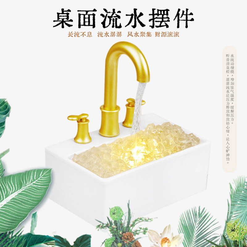 Fuente de Agua Corriente de Mesa de Plástico, Silenciosa con Luz para Decoración de Interiores image 21