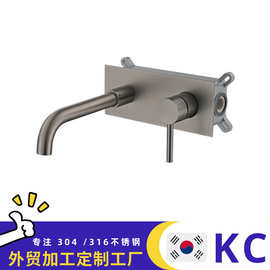 跨境304不锈钢暗装入墙台盆冷热洗面盆单把手预埋出水浴室水龙头