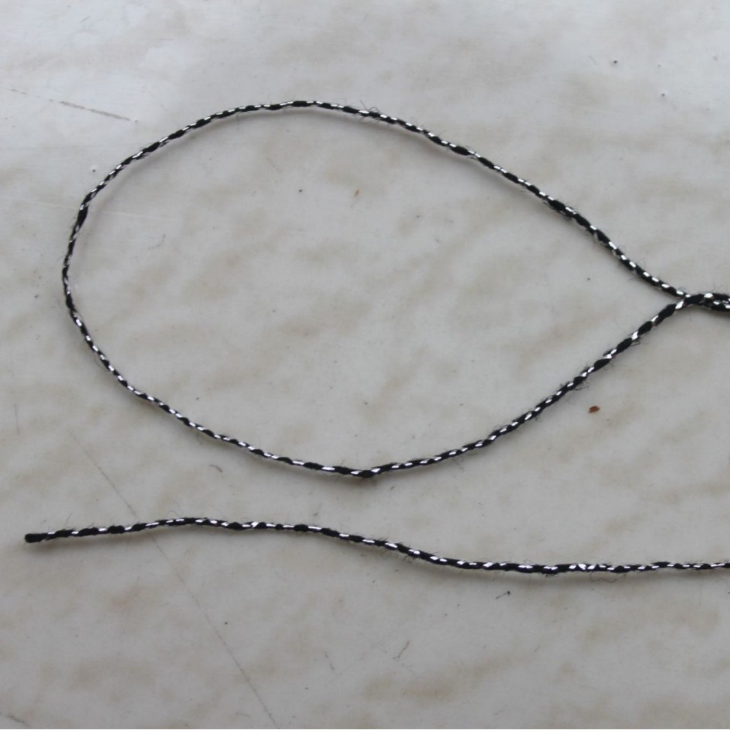 镀金黄铝箔片缠绕黏胶纱线带白银包芯纱银色编织空心纱钩针筒带