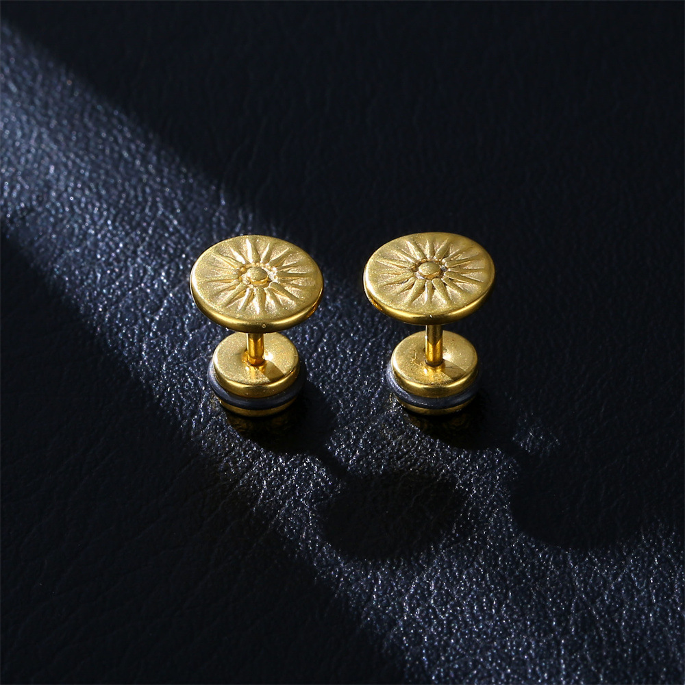 Fashion Sun Stainless Steel Plating Ear Studs 1 Piece