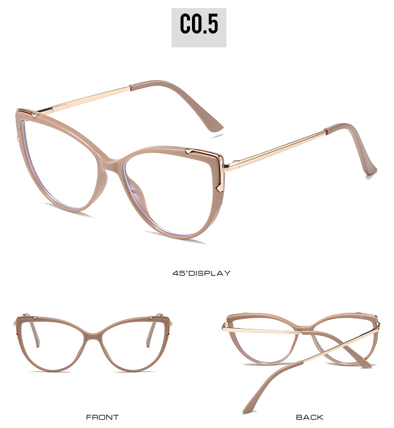 45g Weight Full Frame Glasses Structure Glasses Classification Ac Lens Material Cat Eye Glasses Style Daily Occasion Gradient Color, Solid Color, Leopard Pattern All Seasons Season Women's Gender Hip-Hop Style Hip-Hop Gradient Color Solid Color Leopard Ac Cat Eye Full Frame Optical Glasses 8