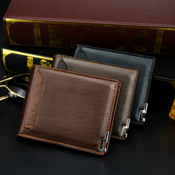 MenBense new men's wallet short fashion casual iron side card wallet manufacturers wholesale