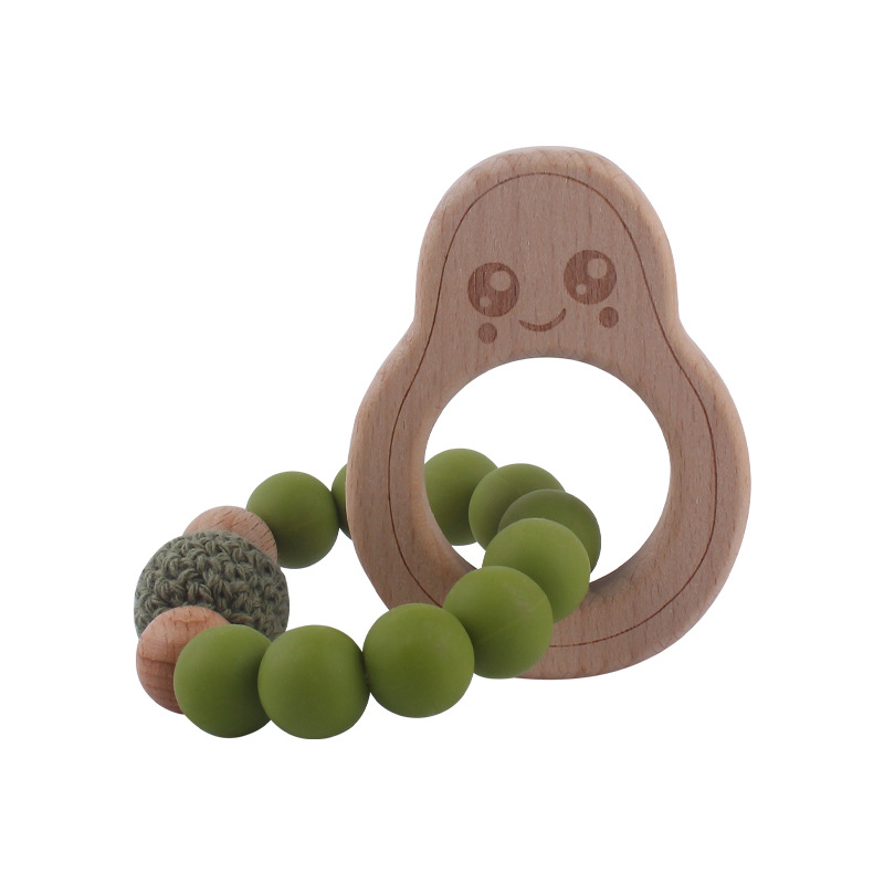 Bebé suministros de dibujos animados de haya animal pulsera de silicona DIY nombre calmante bebé molar juguete anti-caída de la cadena