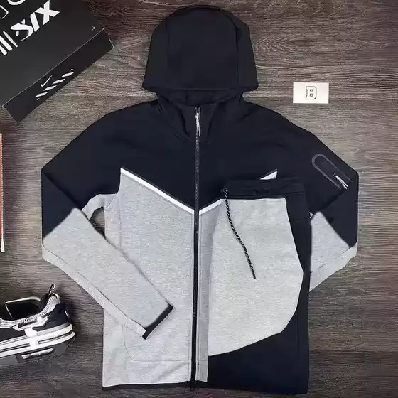 Cross-border Amazon Europe and the United States best selling men's sports suit spring and autumn new hooded sportswear trousers casual suit
