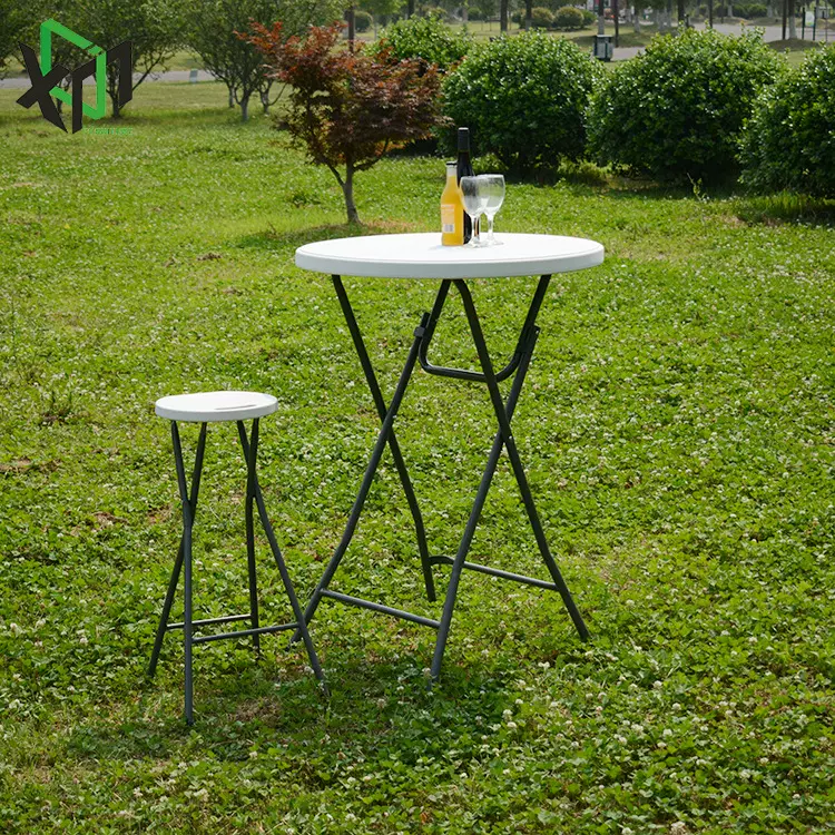 折叠小圆桌餐桌便携家用圆形折叠桌椅酒吧圆形桌子简易户外休闲桌