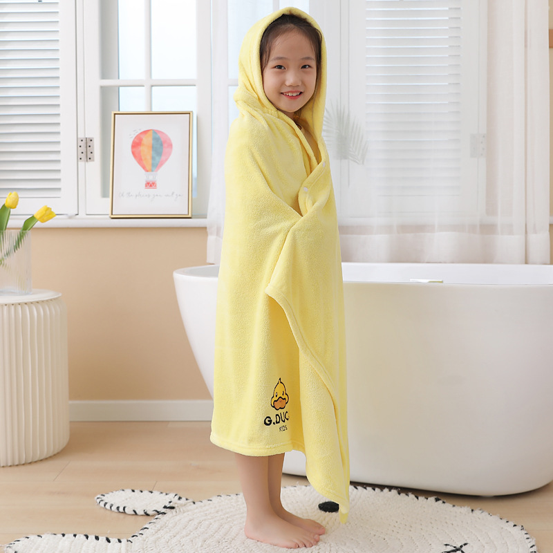 Adult bath towel coral fleece baby large quick-drying hooded cape bathrobe Cape cartoon hooded children's bath towel