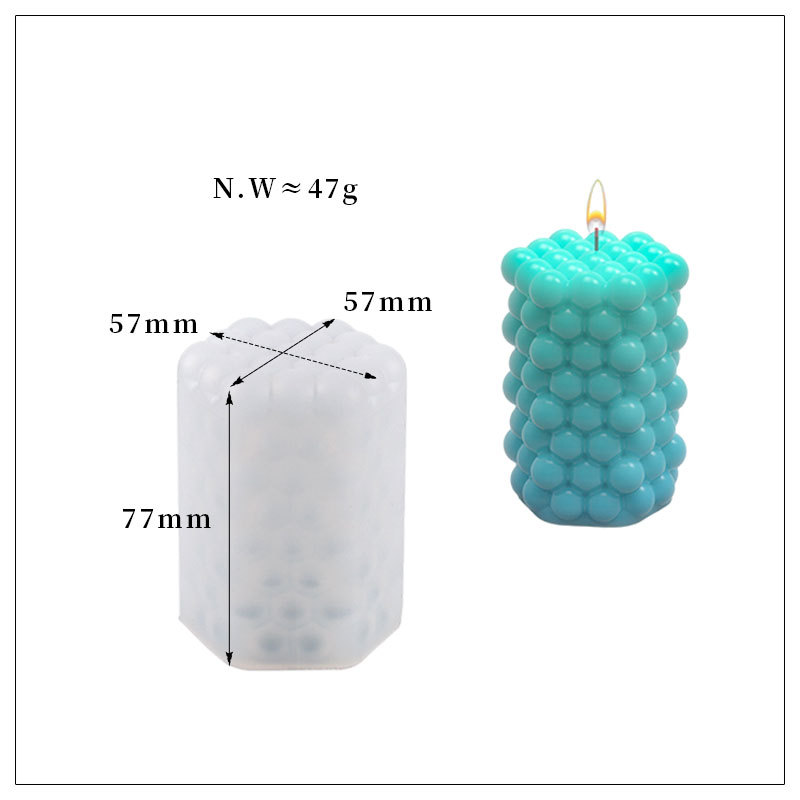 DIY cristal resina epoxi molde cuboide rayas cilindro Polka Dot vela redonda de silicona al por mayor