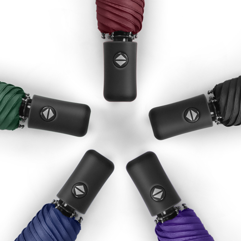 Paraguas de Sol de doble uso plegable de doble uso para la lluvia y la lluvia paraguas de Sol de protección solar de pegamento negro paraguas de publicidad de logotipo