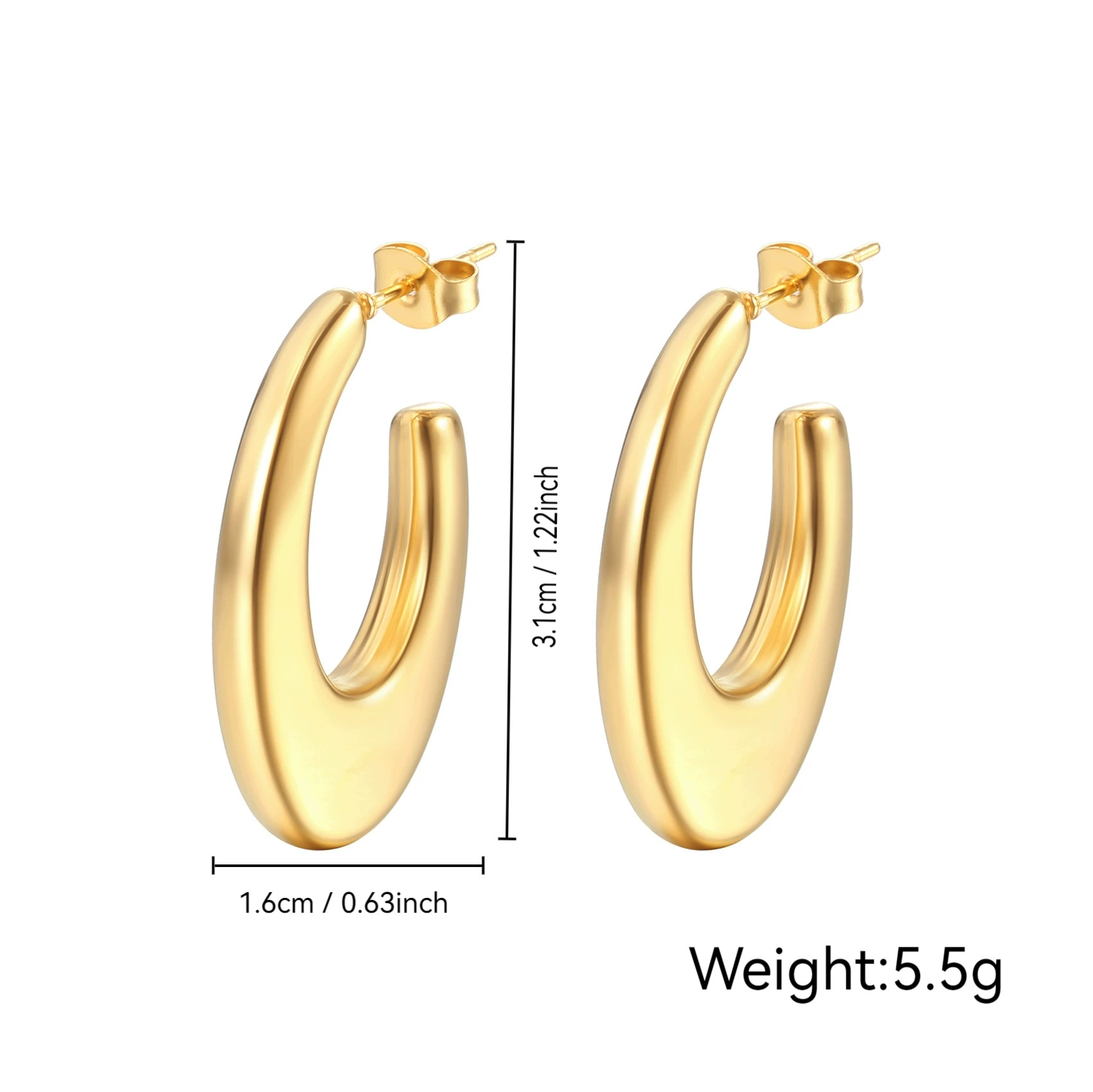 Серьги из нержавеющей стали, европейский стиль, 18 К, оптовая продажа
