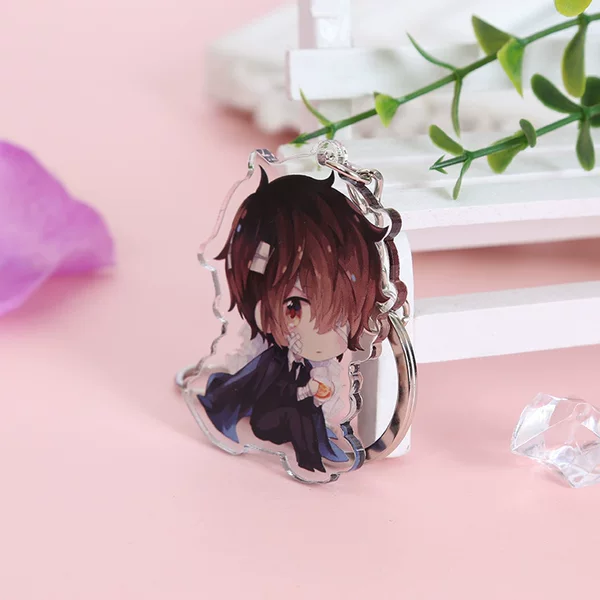 Cartoon Anime Character Keychain Creative Small Gift Acrylic Key Pendant Double Layer Transparent Acrylic Ornament
