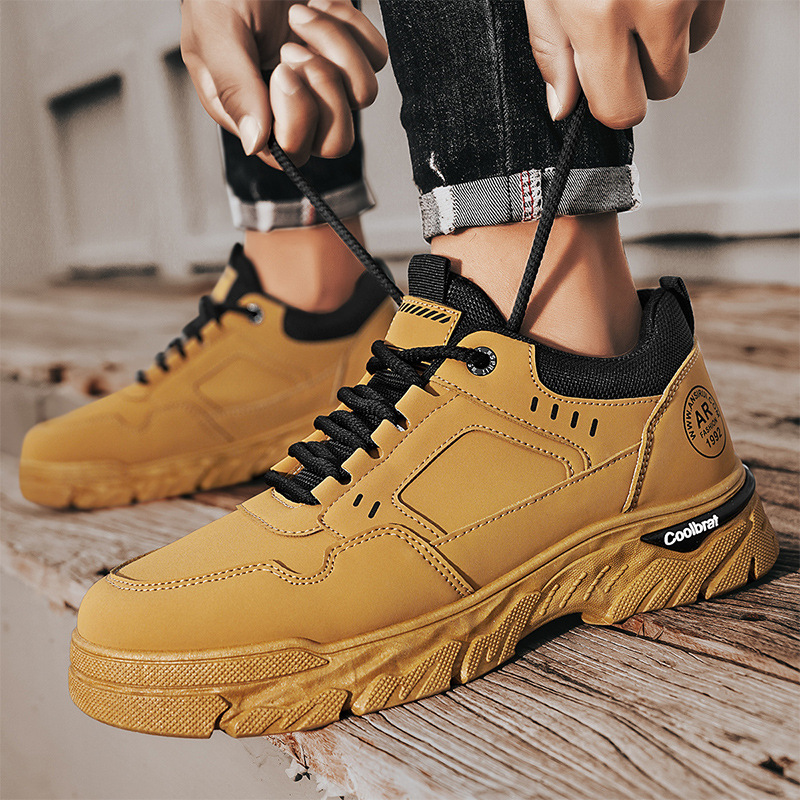 Zapatos para hombres zapatos deportivos casuales 2024 nuevos zapatos de skate antipatinante transpirables de baja parte de zapatos de trabajo de cuero duro