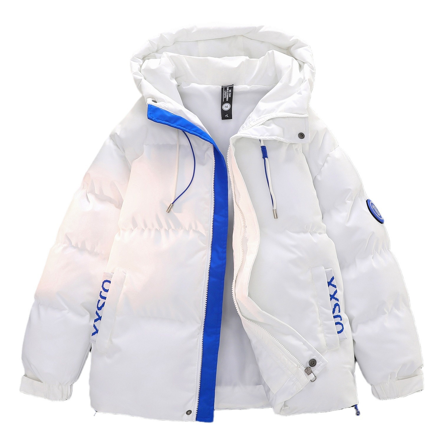 2023 nueva juventud guapo Abrigo acolchado de algodón engrosado falso de dos piezas con capucha ins abrigo suelto estilo Hong Kong Abrigo acolchado de algodón de invierno