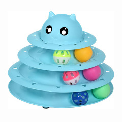 Cross-border manufacturer new pet toy, three-layer cat turntable self-entertaining bell toy ball