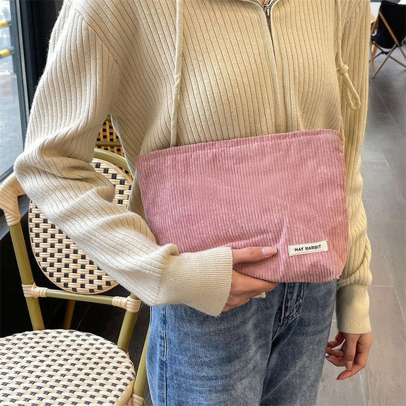 Bolsa de cosméticos de pana de exportación de comercio exterior