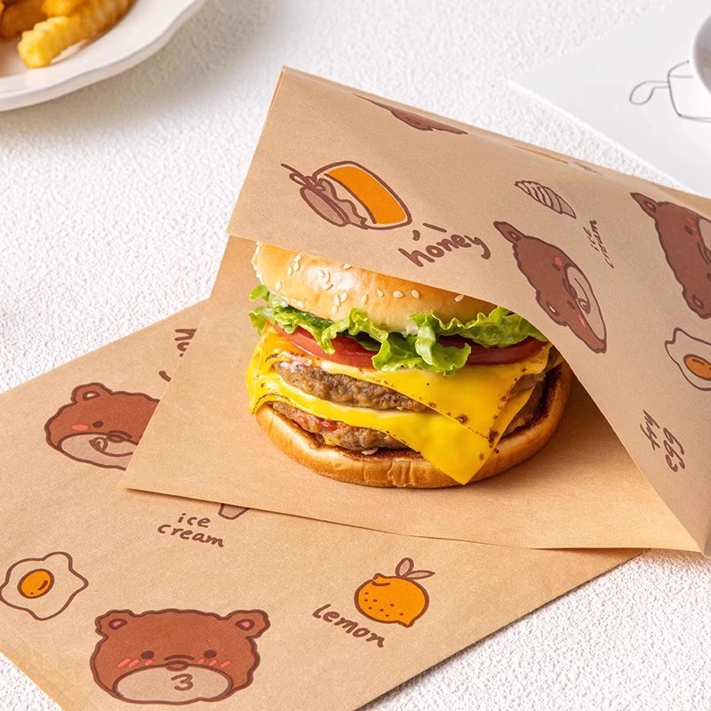 汉堡包装纸袋一次性食品防油三明治手抓煎饼早餐|undefined