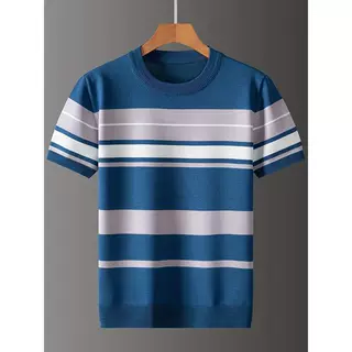 I 34675 Summer Striped Knit T-Shirt 条纹针织T恤