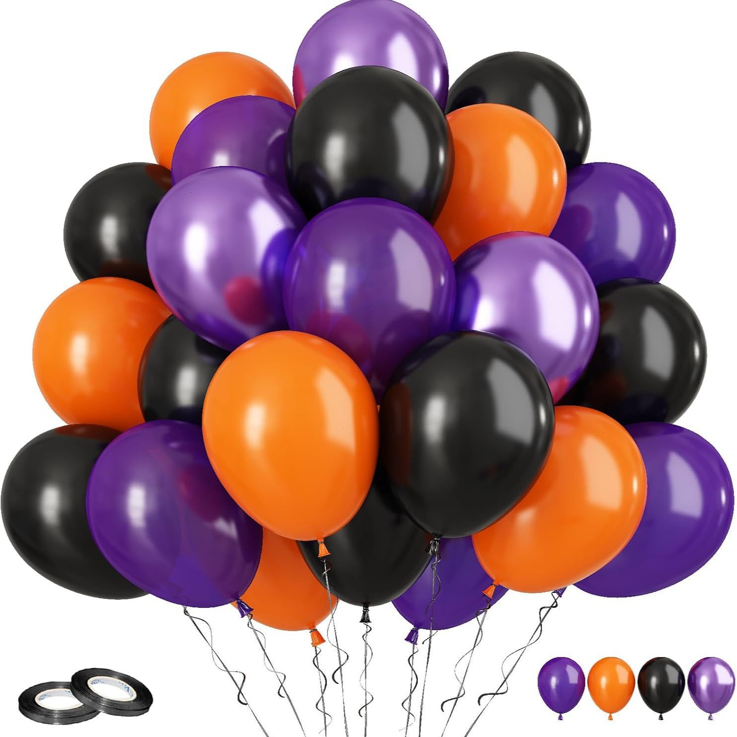 30pcs Black Purple Set para enviar cinta