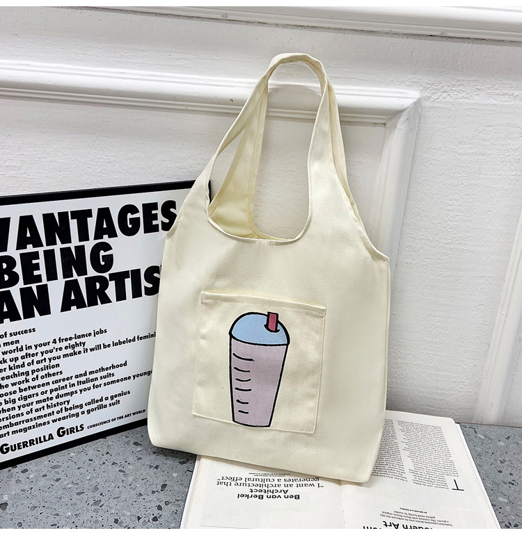 Wholesale vest canvas bags, large capacity o creative large capacity shopping bags, hand-held canvas tote bags undefined