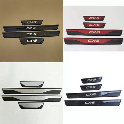 Suitable for Mazda Cx-5 Modified Exterior Threshold Strips*4 Plastic 13-16 Models a Type Glossy Black Silver Brushed Finish