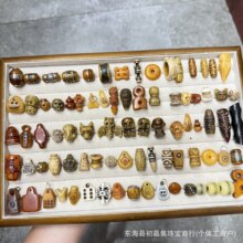 藏式驼骨雕刻背云阿呆三通DIY文玩配饰手串手链隔珠挂件创意配件