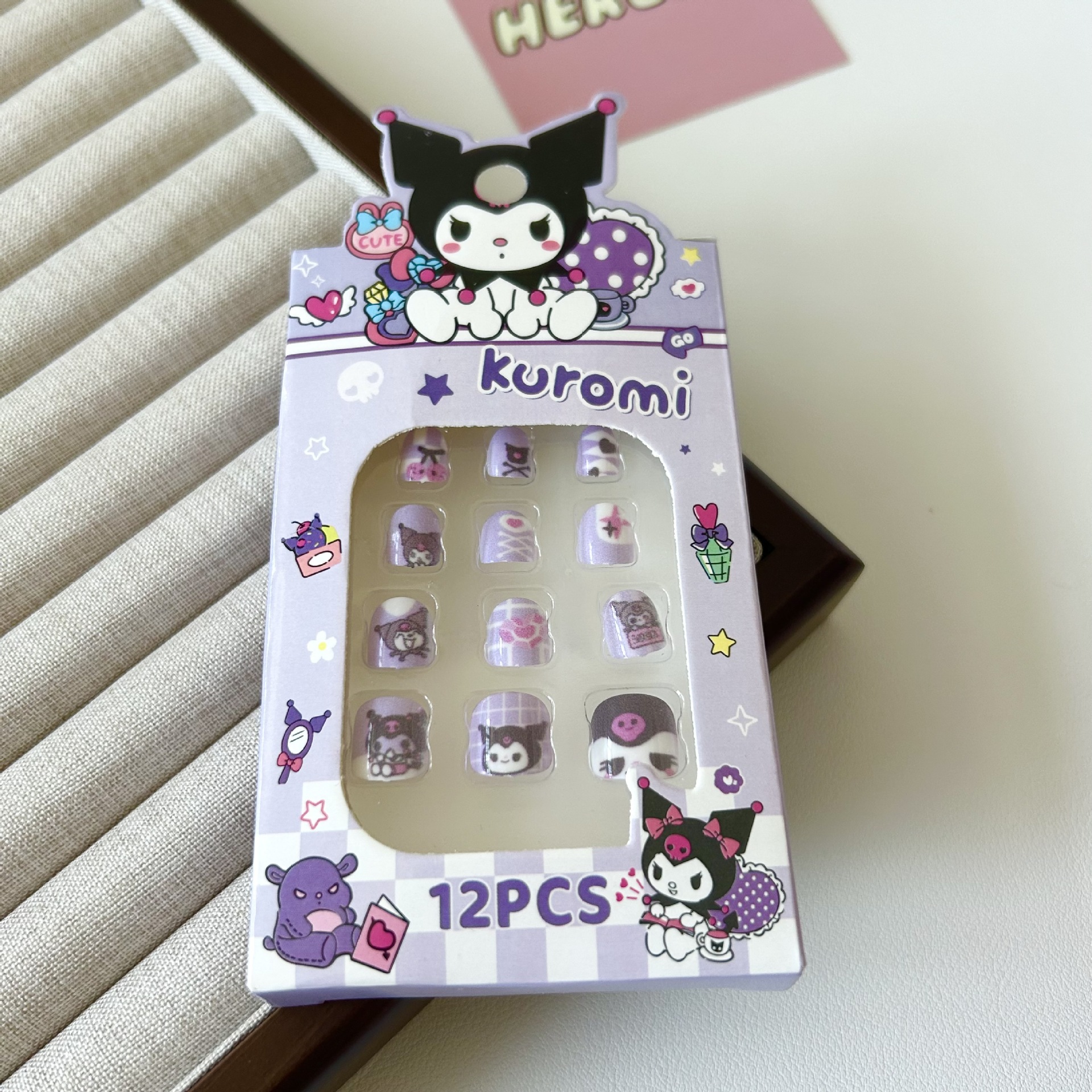 Nuevo Sanrio pegatinas de uñas para niños Kolomi pegatinas de uñas desmontables para chicas para usar uñas