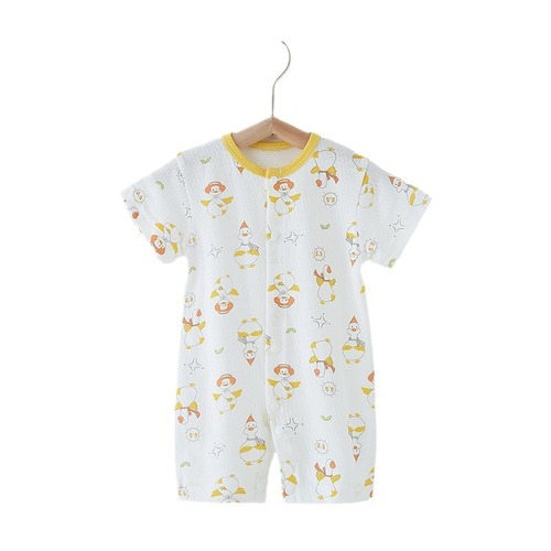 Baby Bodysuit Short Sleeve Onesie A-Grade Pure Cotton Summer Thin Summer Outfit Crawling Suit Sleepwear Newborn Boys and Girls