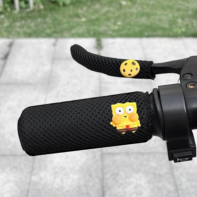 Electric Rider Handlebar Cover, Motorcycle Handle Cover - black-cookie-waving-cotton