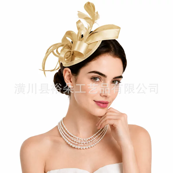 Cross-border best-selling European and American-style vintage feather headpieces, women's horse racing festival party headdresses, and wholesale party hats and hair accessories