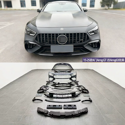 Suitable for 19-25 4-Door Mercedes-Benz Amg Gt50/53 to Upgrade to 22 Amg Gt63S Front and Rear Bumpers to Large Surround (Big Surrounded) - modified-22-models-amg63-front-and-rear-surrounds