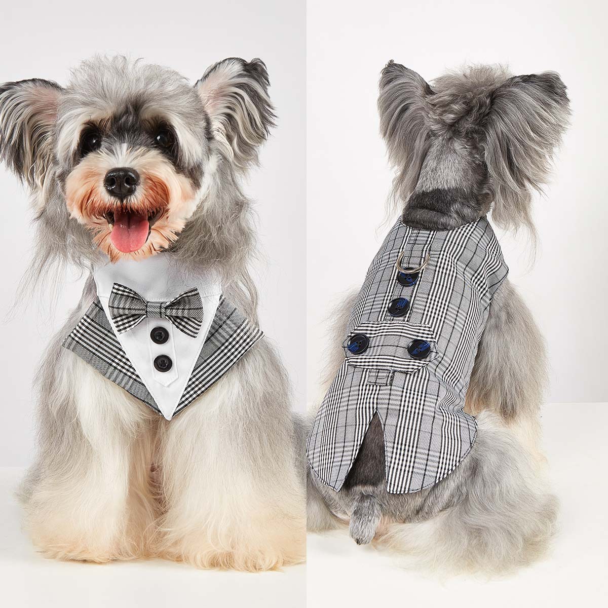 TANPOPO transfronterizo exclusivo para mascotas esmoquin ropa para mascotas ropa para mascotas ropa para mascotas traje de perro a cuadros de boda