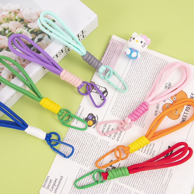 Mobile Phone Lanyard for Men and Women, Simple Wrist Strap, Colorful Woven Bracelet, Car Key Phone Case Anti-Loss Short Rope Pendant