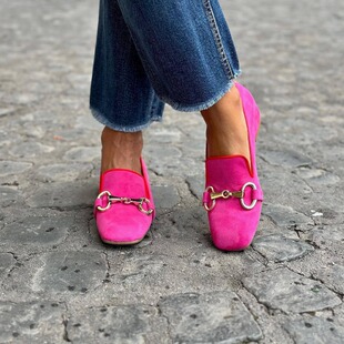 Cross-Border Export Model 2023 Spring New Flats Square Toe 40-43 Large Size Metal Fastener Suede Loafers