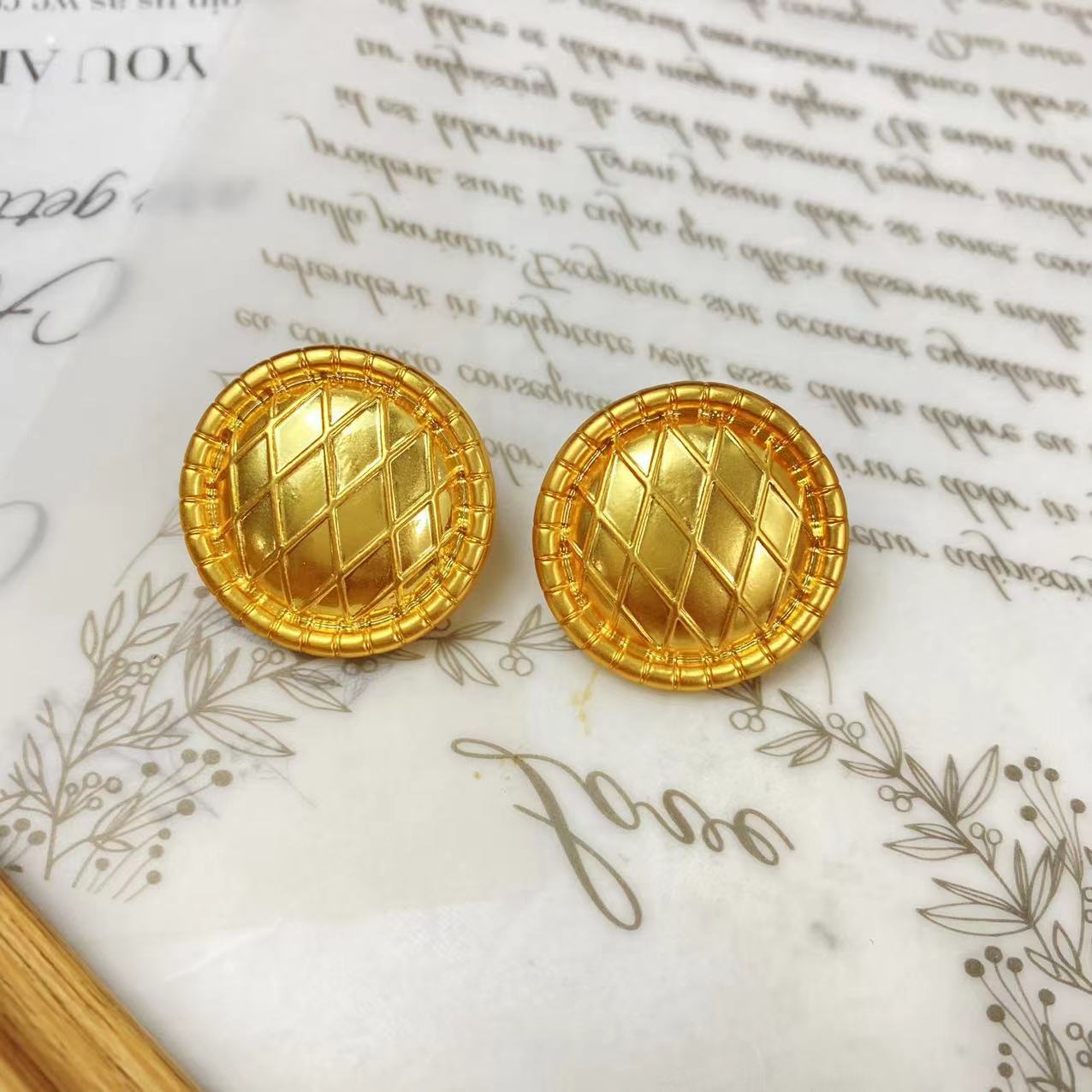 Simple Style Rhombus Alloy Plating Womenu0027S Ear Studs 1 Pair