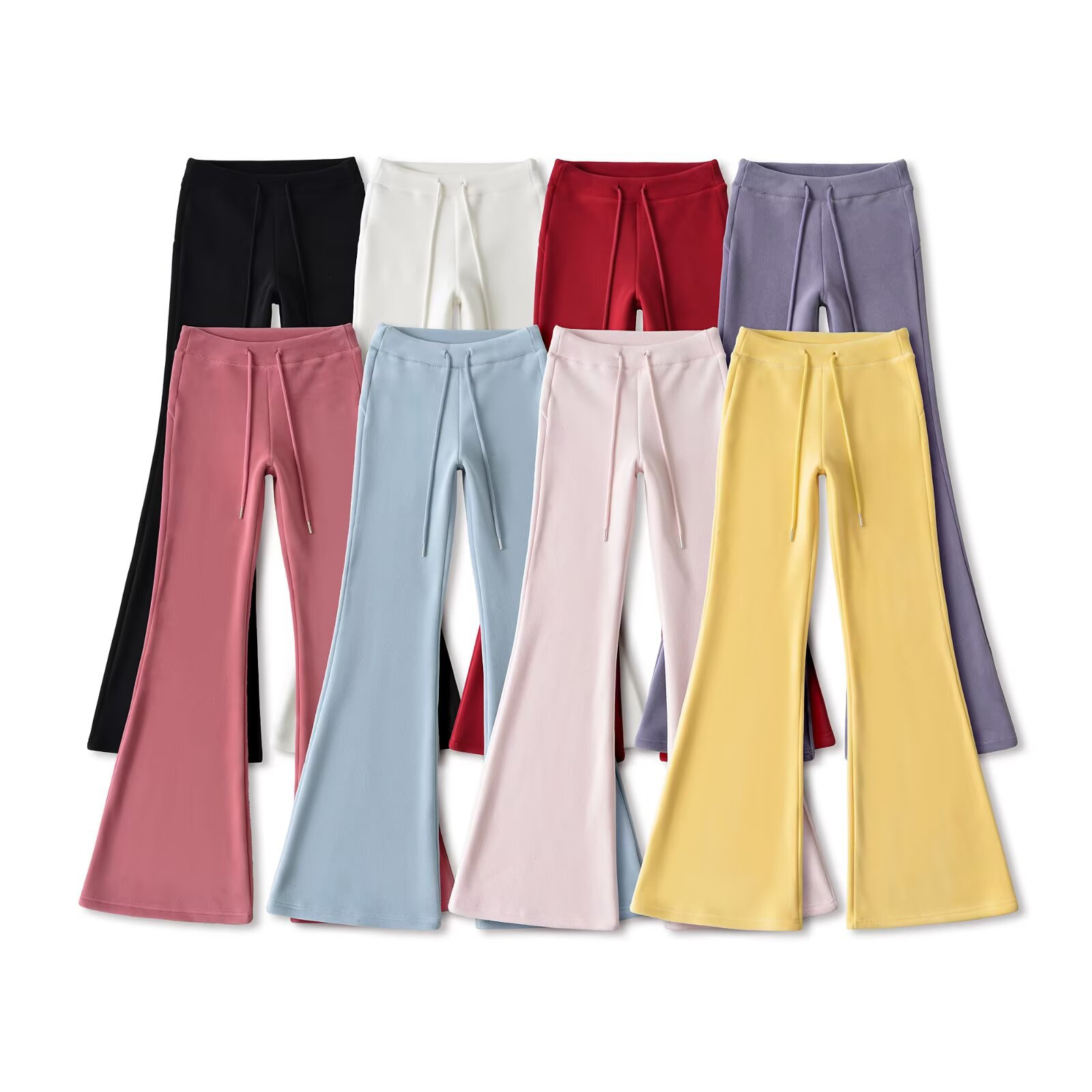 2026 Spring and Autumn New Style Ins European and American Style Micro Flared Pants Drawstring Low Waist Yoga Sports Trousers Casual Pants for Women