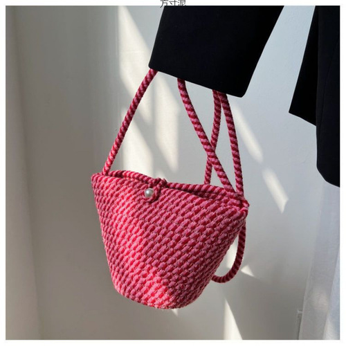 Summer Bags Small Qing Bag Girl Commute Mini Fashion Shoulder Crossbody Vacation Bags Woven Bag One Piece Wholesale