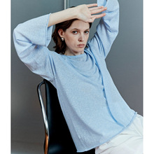 轻薄亚麻棉透气舒适朦胧透感防晒空气感针织长袖罩衫