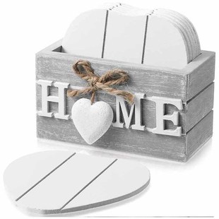 American Wooden Heart-Shaped Set Wooden Box Pine Wood Distressed Tea Set Coaster Water Cup Storage Box