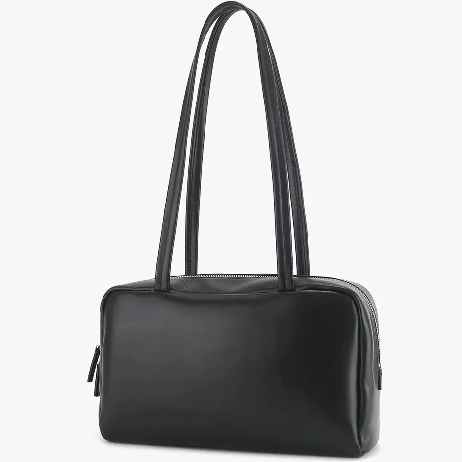 Astra Sheepskin Bowling Bag Boston Commuter Minimalist Shoulder Underarm Bag For Women Genuine Leather - Thumbnail 5