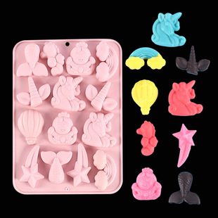 diy unicorn mermaid tail fondant cake decoration silicone mold chocolate making ice tray silicone mold