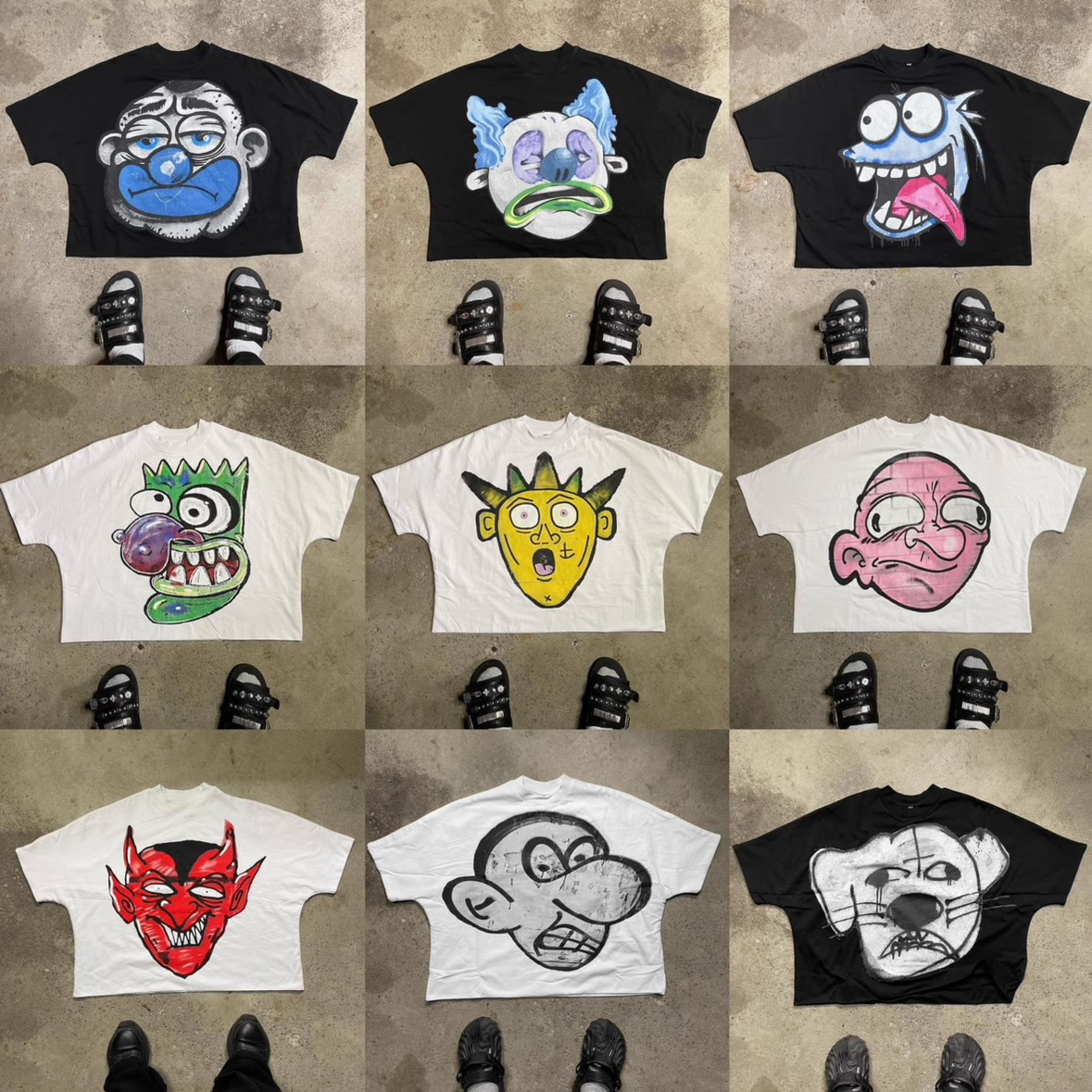 Summer 100% cotton fashionable high street loose casual short sleeved unisex couple T-shirt_viptrois.com