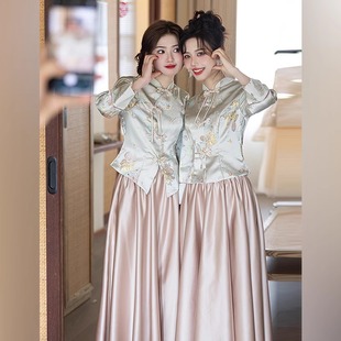 Chinese Bridesmaid Dress Spring and Summer New 2025 Beautiful Sister Group Dress High-end Light Luxury Niche Bridesmaid Dress Slimming