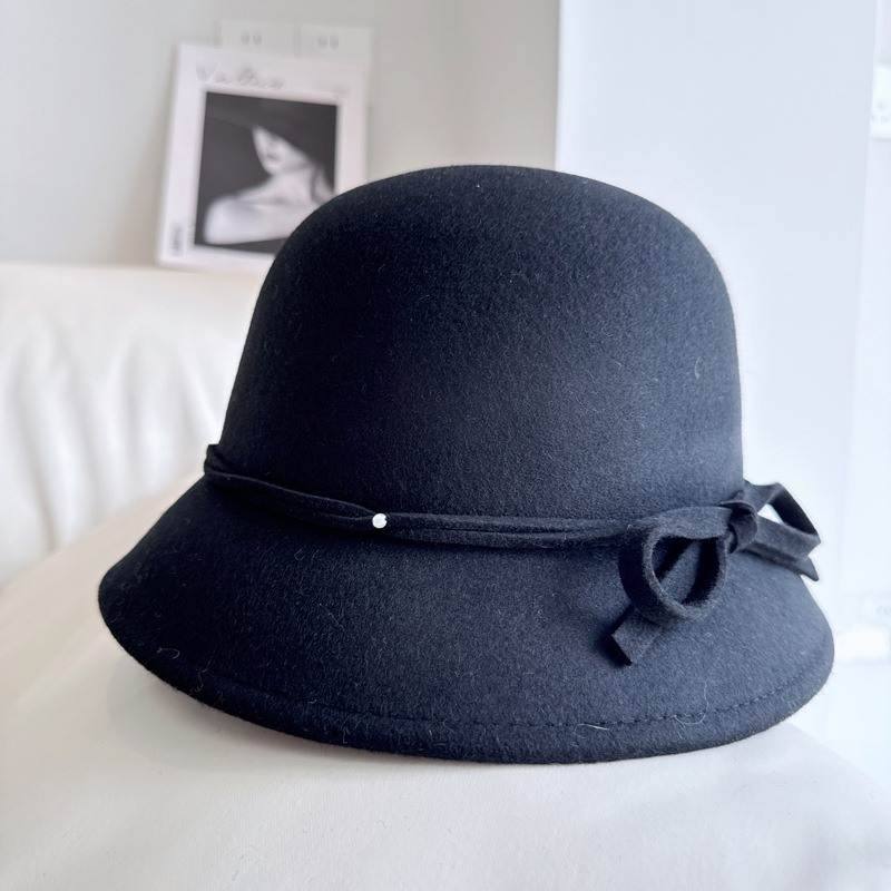 Sombrero de pescador de perla satinado francés, sombrero de lana australiana, sombrero de invierno, sombrero de fieltro de viento de oro, sombrero de marea