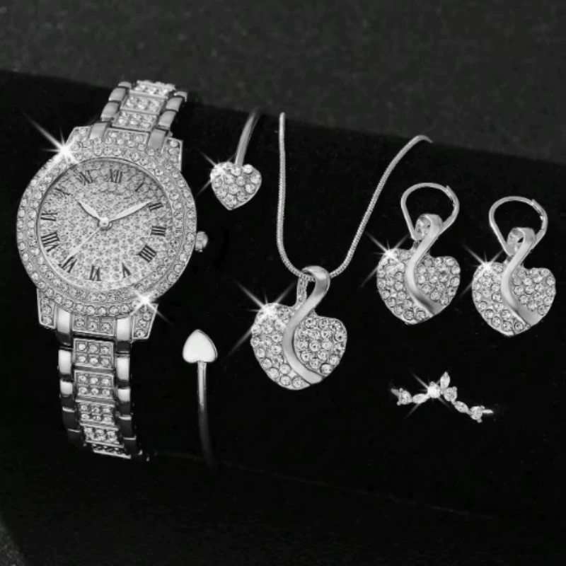 Casual Bracelet and Quartz Watch Set, Fashion Jewelry, Multiple Colors, 23.5 cm