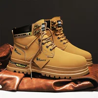 Высокие ботинки (Martens) — противоскользящие рабочие и походные, осенние, размеры 39–44