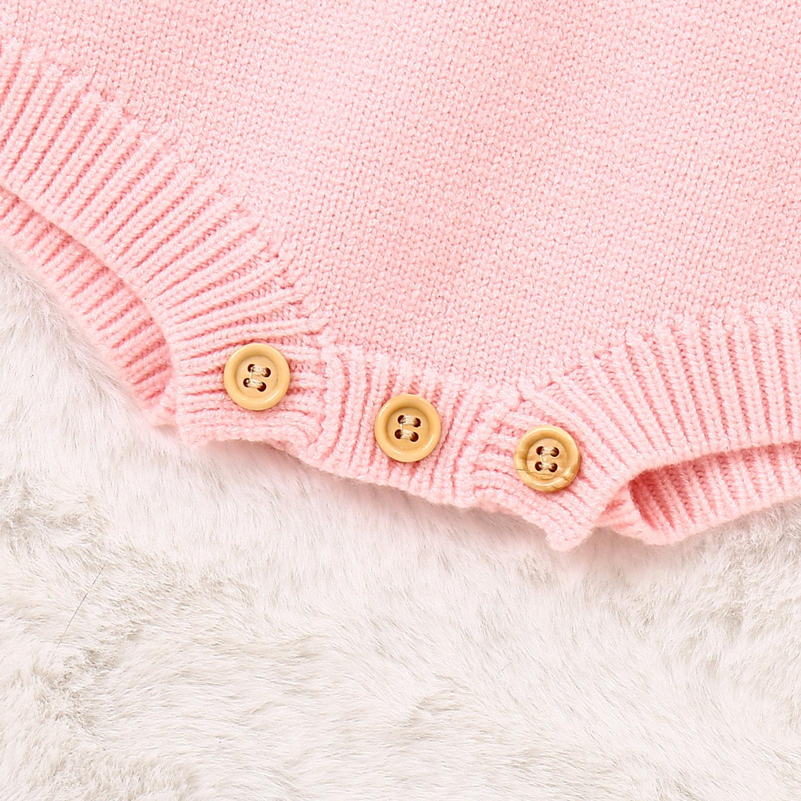 Baby Girl Flounced Sleeve Letters Flower Embroidery Lace Button Romper