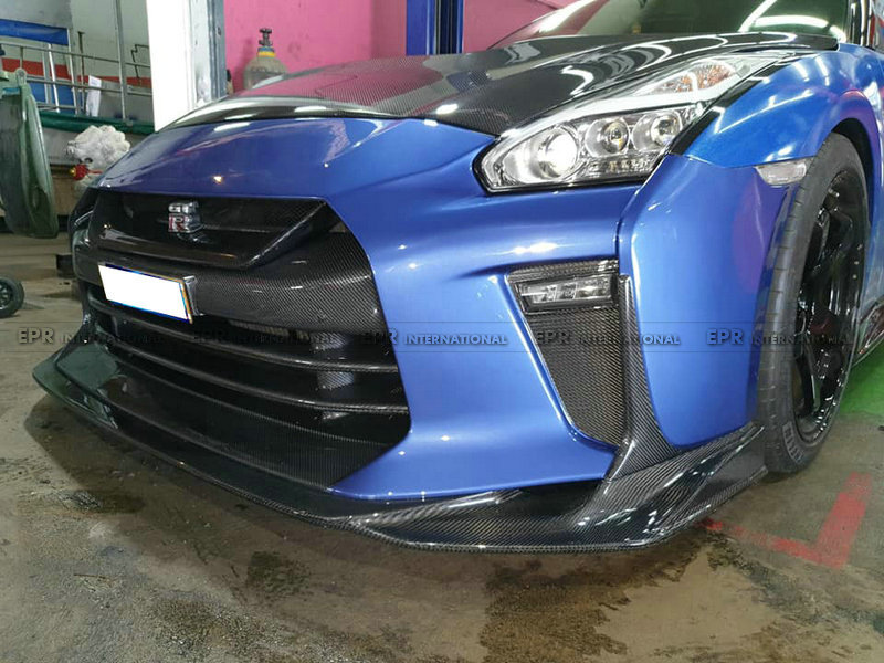 Suitable for Nissan GTR 2017 model, God of War R35, carbon fiber modified front bumper, large front fascia, TS front lip, and front bumper