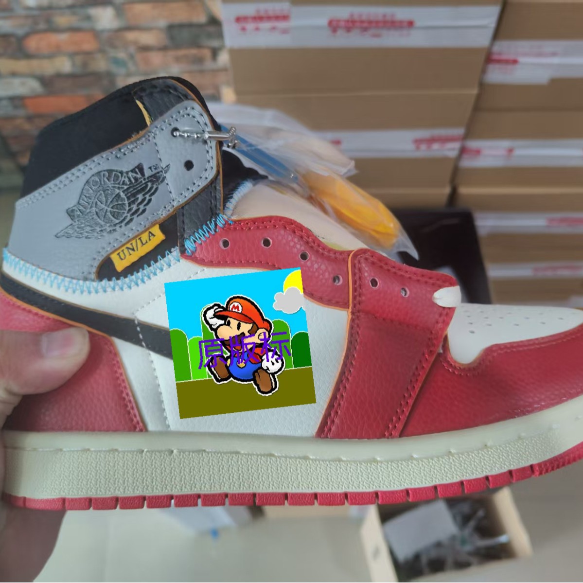 Zapatos Pitian pure original aj1 versión superior de alta calidad importada de cuero de cabeza completa para hombres y mujeres zapatillas deportivas casuales