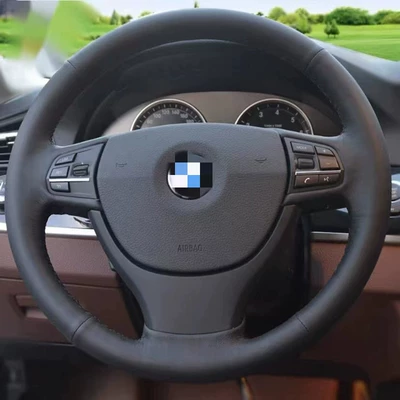 Steering wheel cover: Max Hand-Stitched Steering Wheel - black-nonporous-genuine-leather